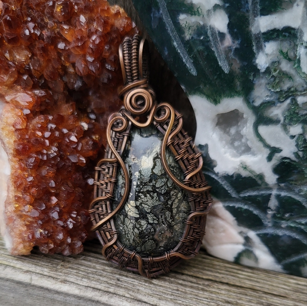 Handcrafted Designer Marcasite Cabochon Pendant